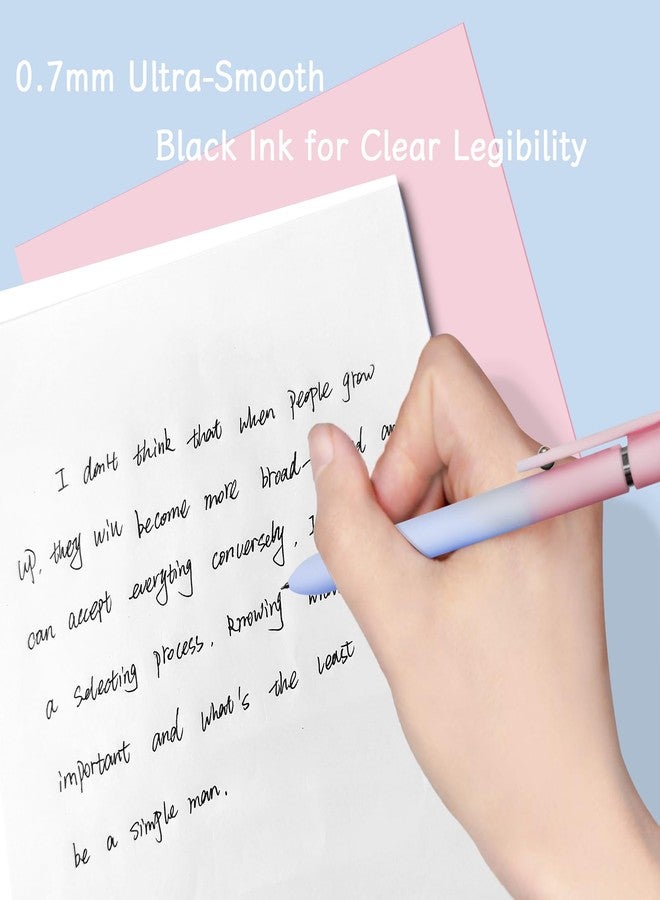 YOXMJDB Gel Pens, 10 Pcs Medium Point Smooth Writing Pens Cute Pens for Women, High-End Series 0.7mm Black Ink Pens for Journaling Note Taking, School Office Supplies (10 Pcs Gradient) - Image 4