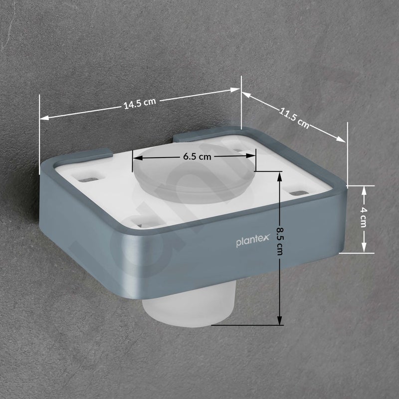 Plantex Aluminium and Acrylic Toothbrush Holder/Tumbler Holder for Bathroom/Toothpaste/Razor Holder/Bathroom Accessories - (Grey and Milky White) - Image 3