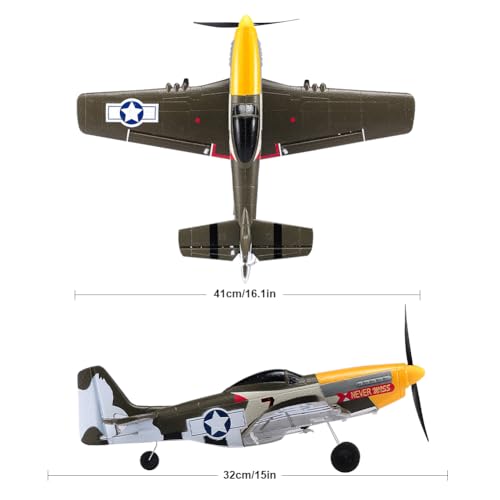 RoofWorld RC Plane 4 Channel Remote Control Airplane Ready to Fly P51D Mustang RC Airplane Easy Control for Beginners Adults - Image 4