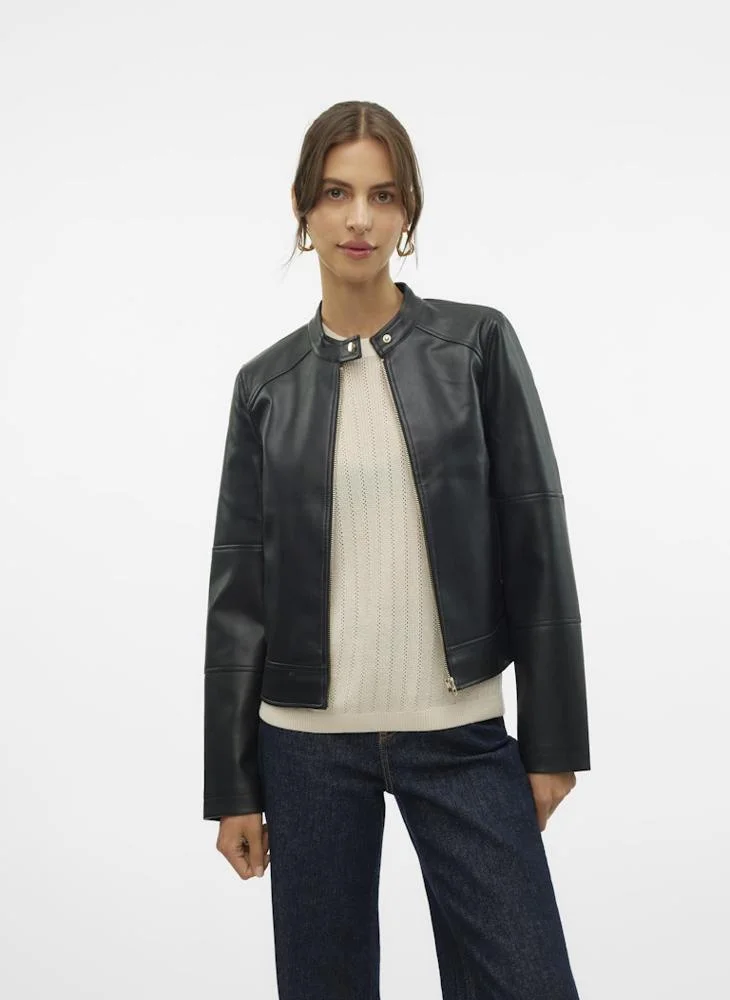 Spread collar Zip Through Jacket