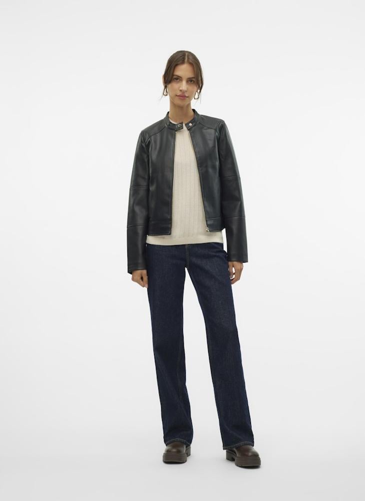 فيرو مودا جاكيت بسحاب وياقة عريضة - Image 5