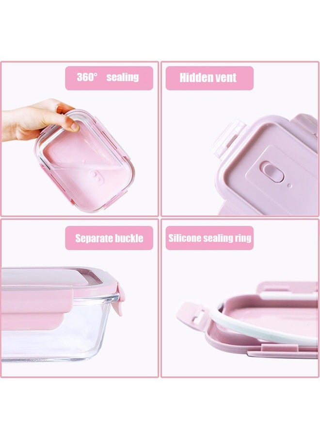 Arabest - 3 Piece Microwave Heating High Borosilicate Glass Lunch Boxes Glass Bowls 1050ml, 700ml, 410ml with Insulation Bag - Image 1
