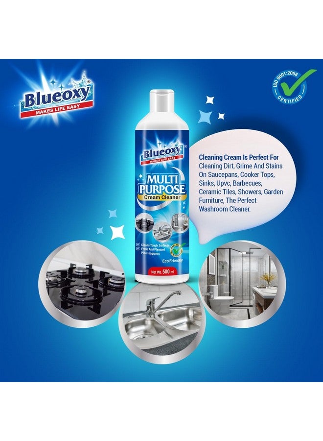 Generic BLUEOXY Multi Purpose Cream Cleaner | Used for Ceramic Tiles Sinks Washrooms Kitchen Hard Surfaces Cleaner | 500 Ml  - Image 3