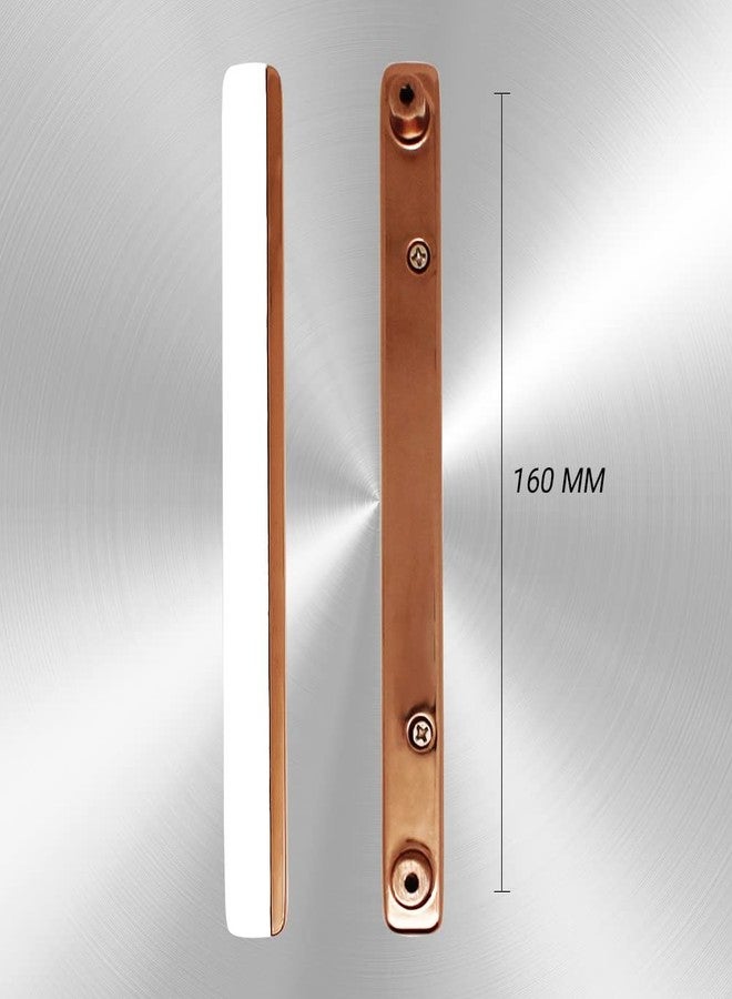 VOLO White- Rose Gold Cabinet/Wardrobe Door Handles/Cupboard Drawer Pull Handle/Kitchen Drawer Pulls (Knob_S-178), White- Rose Gold Finish (96 mm, 2) - Image 3