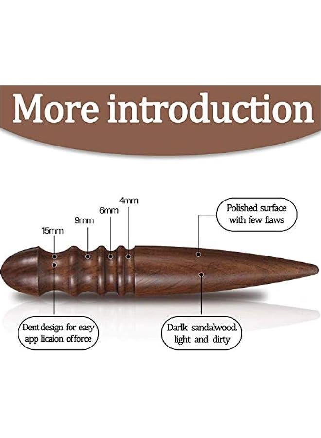 Six Piece Leather Craft Tool Set Includes Edge Bevelers Cutting Knife Skiving Knife and Sandalwood Burnishers in Sizes One Point Five Millimeter One Point Two Millimeter One Millimeter and Zero Point Eight Millimeter - Image 4
