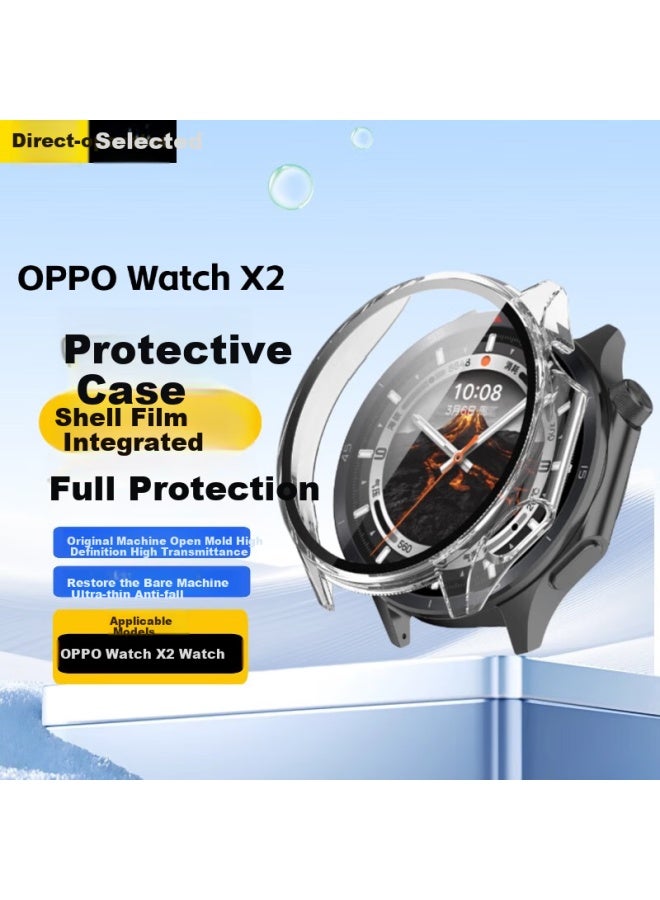 Ten Flashes Tenflash Oppo Watch X2 Protective Case + Screen Protector Full Body Oppo Watch X2 Watch Protective Case & Screen Film Scratch-Resistant Hard Shell Anti-Fingerprint - Image 1