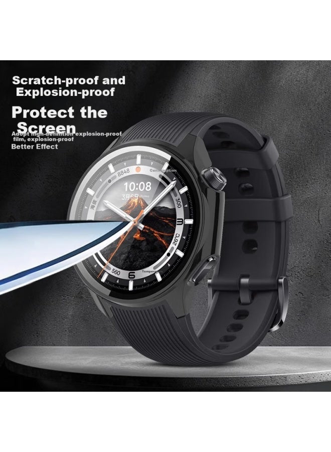 Ten Flashes Tenflash Oppo Watch X2 Protective Case + Screen Protector Full Body Oppo Watch X2 Watch Protective Case & Screen Film Scratch-Resistant Hard Shell Anti-Fingerprint - Image 2