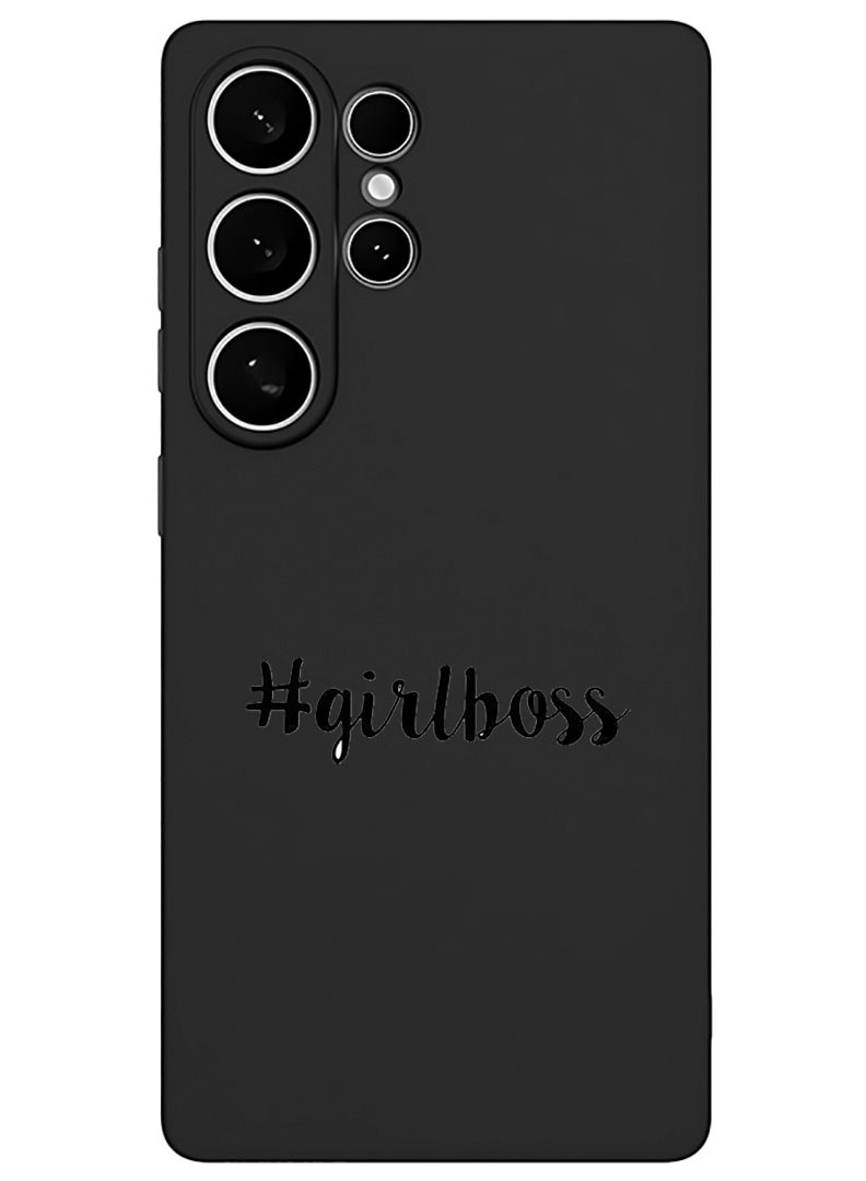 Theodor Protective Slim Fit Case Liquid Silicone Cover with Full Body Protection Anti-Scratch Shockproof Case For Samsung Galaxy S25 Ultra (Black) - Girl boss - Image 1