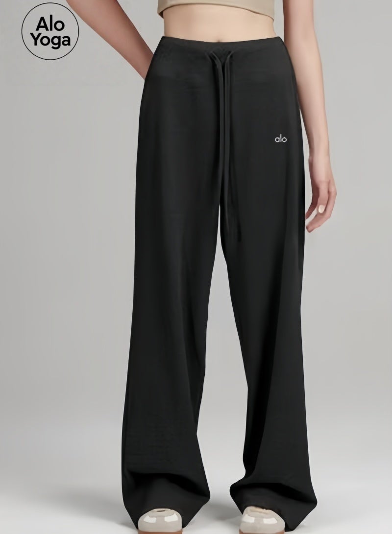 Alo Yoga Wide Leg Sweatpants-Casual Yoga Pants-Suitable for Autumn and Winter - Image 2