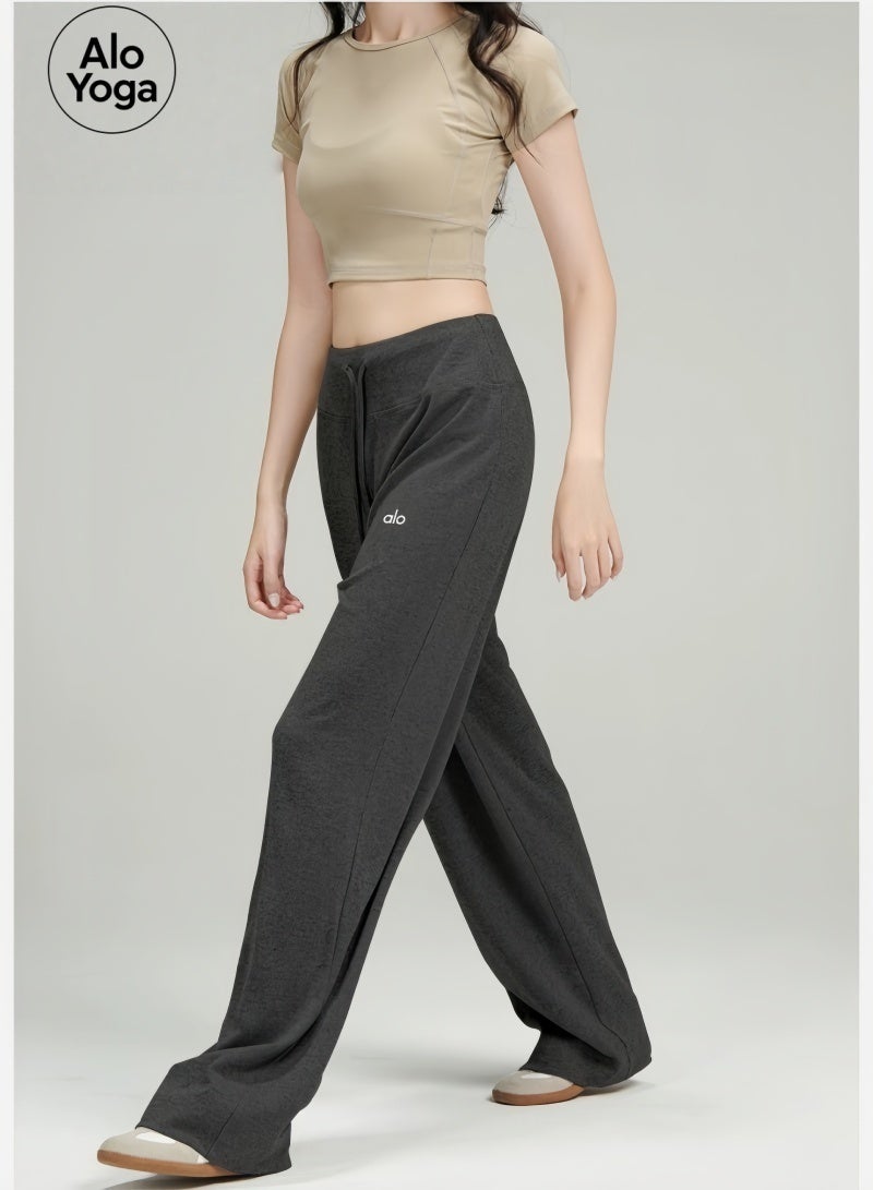 Alo Yoga Wide Leg Sweatpants-Casual Yoga Pants-Suitable for Autumn and Winter - Image 3
