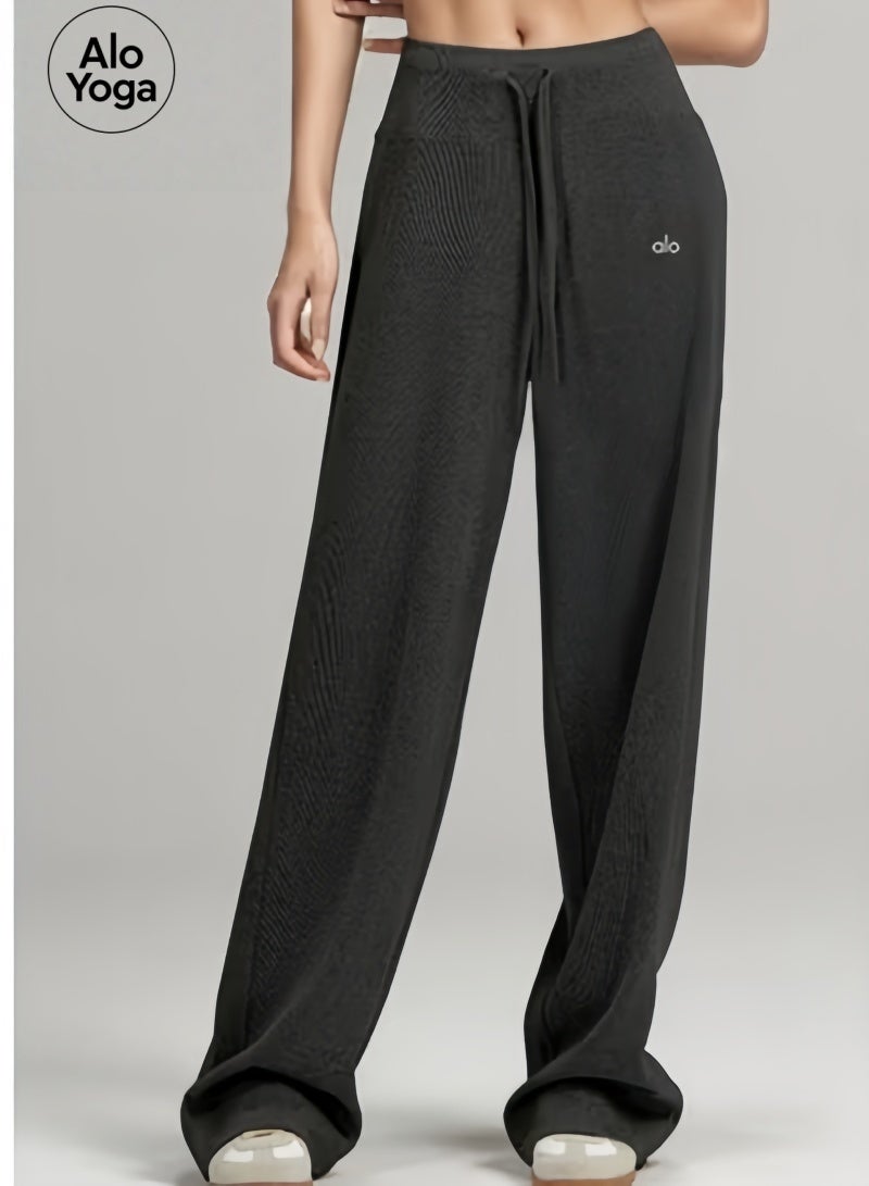 Alo Yoga Wide Leg Sweatpants-Casual Yoga Pants-Suitable for Autumn and Winter - Image 1