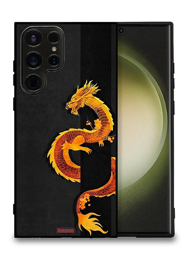 Tolwak Samsung Galaxy S23 Ultra 5G Protective Case Cover Dragon Art - Image 2