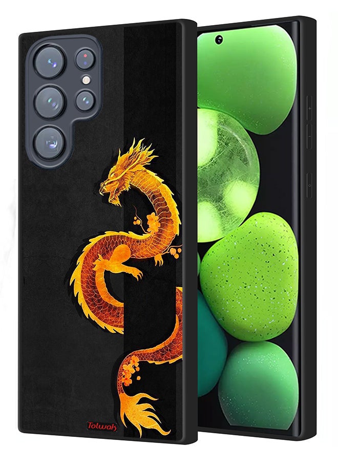 Tolwak Samsung Galaxy S23 Ultra 5G Protective Case Cover Dragon Art - Image 1
