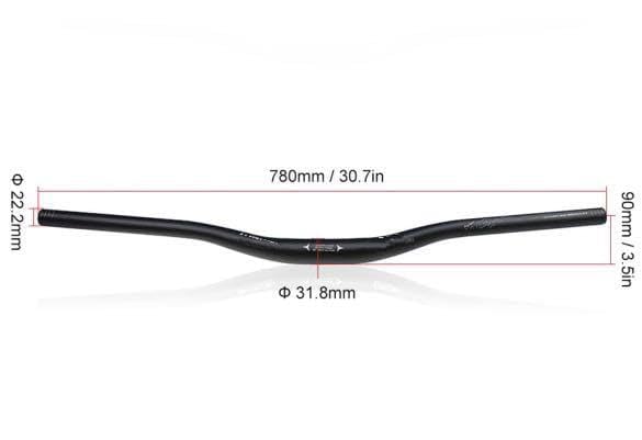FASTPED Bicycle Handle Stem 31.8mm with 31.8mm Aluminum Alloy MTB Handlebar Riser Bar for Mountain Bike 720/780MM alloy handle bar & stem combo (Black) quality product - Image 2