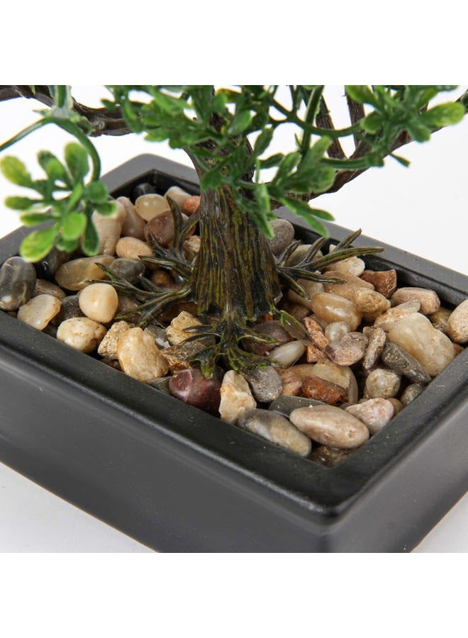 Briful Bonsai Tree, Fake Plants Ceramic Potted Tree Artificial Japanese Cedar Bonsai Tree Decoration for Home Desk Office Bathroom Kitchen Farmhouse Indoor/Outdoor (Bonsai Tree #02) - Image 4
