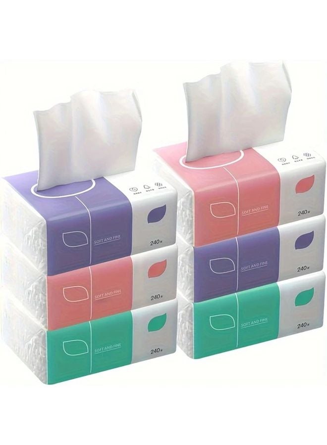 6pcs High Quality 4 Layer Paper Towels 240 Sheets Random Color Absorbent For Home Office - Image 1