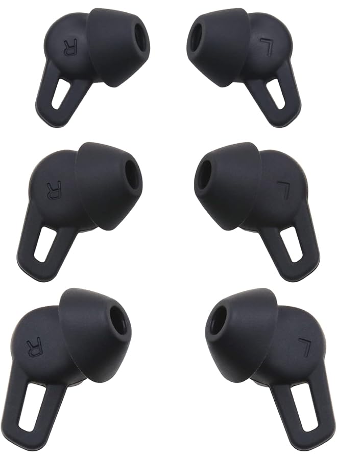 erorex 3 Pairs Earbuds Cover Soft Silicone Eartips Replacement In Ear Tips Compatible With Huawei Freelace Pro Earphones SML 3 Sizes Black - Image 1