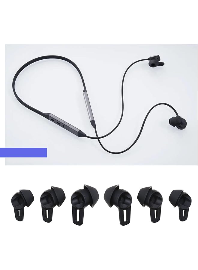 erorex 3 Pairs Earbuds Cover Soft Silicone Eartips Replacement In Ear Tips Compatible With Huawei Freelace Pro Earphones SML 3 Sizes Black - Image 2