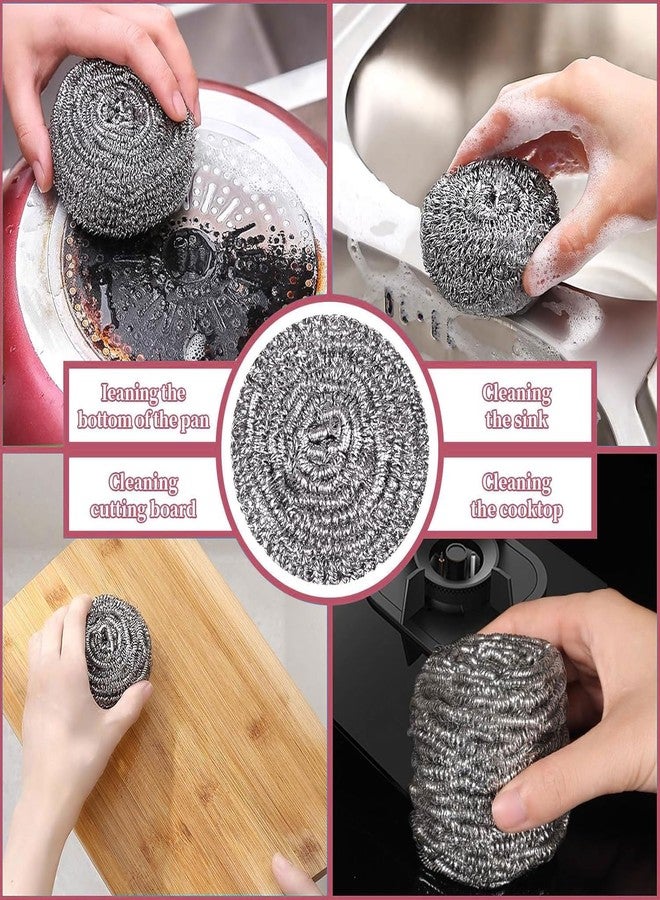 Sir Prize 50g Stainless Steel Scrubber Ball with Dense Metal coils for Tough Stain Removal. Ideal for Cleaning pots, Pans, and Dishes.. Set of 6 - Image 2