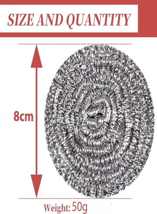 Sir Prize 50g Stainless Steel Scrubber Ball with Dense Metal coils for Tough Stain Removal. Ideal for Cleaning pots, Pans, and Dishes.. Set of 6 - Image 3