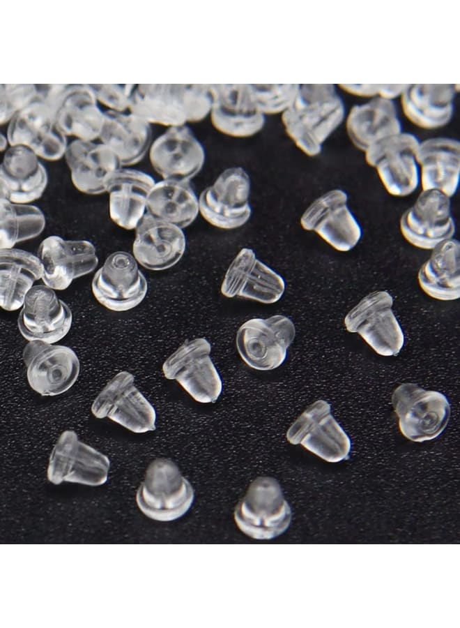 200pcs Clear Earring Backs for Studs, Hoops & Fish Hook Earrings - Image 1