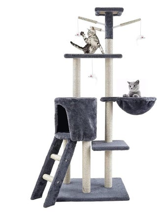 Multi -Layer Cat Tree Cat Tower With A Cat Apartment With Staircase Hanging Baskets And Plush Toys Tall Cat Climbing Racks For Entertainment Rest 51x37x18 Cm Grey - pzsku/Z4FBDB5ADC5CC7E6A2F24Z/45/_/1711335229/3696938f-b97b-435b-b98b-273630d8c175