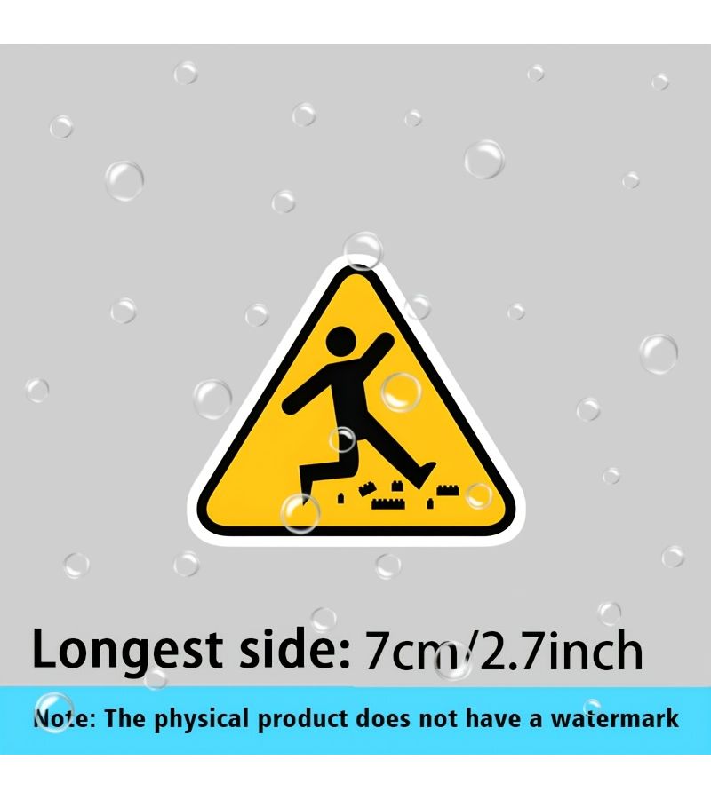 Warning Plastic Brick Sticker 7cm Waterproof Vinyl Decal for Car Truck Laptop - Image 2