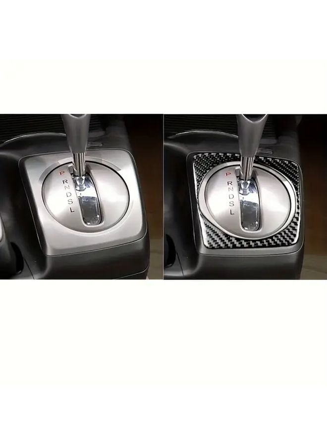 Carbon Fiber Gear Shift Knob Cover For Honda Civic 8th Generation 2006 2011 - Image 2