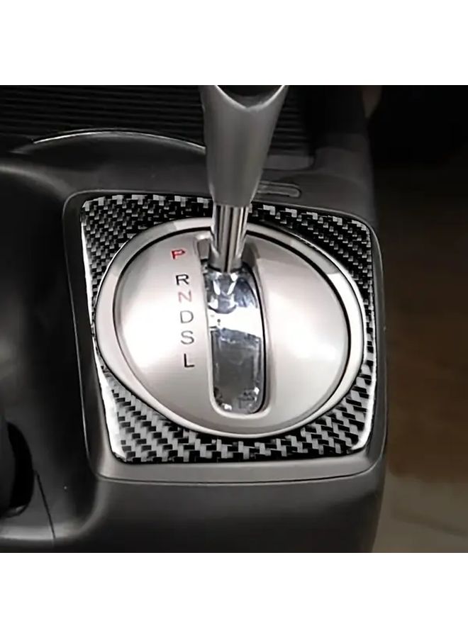 Carbon Fiber Gear Shift Knob Cover For Honda Civic 8th Generation 2006 2011 - Image 1