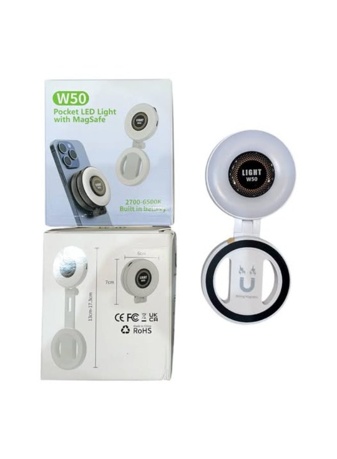 Magsafe Magnetic Selfie Ring Light W50, Magsafe Compatible LED Fill Light for Phone - Image 2