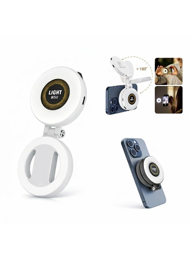 Magsafe Magnetic Selfie Ring Light W50, Magsafe Compatible LED Fill Light for Phone - Image 1