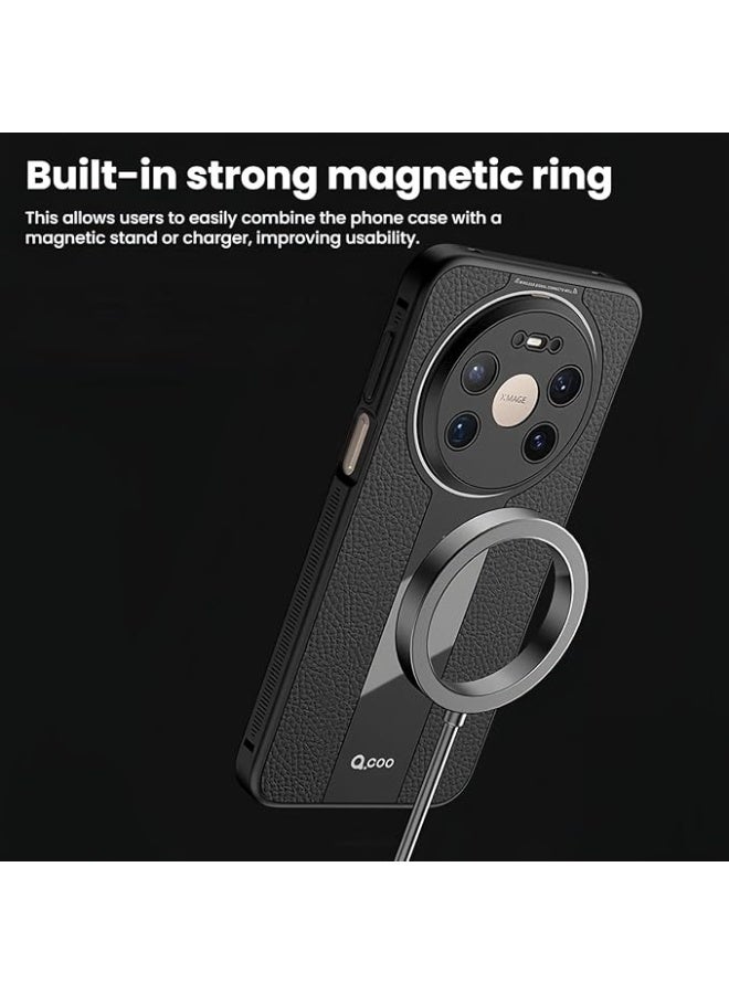 Compatible with Huawei Mate 80 Pro Max Luxury case TPU Frame and Electroplated Glass and Leather Back Cover Camera Protection Shockproof Case - Image 2