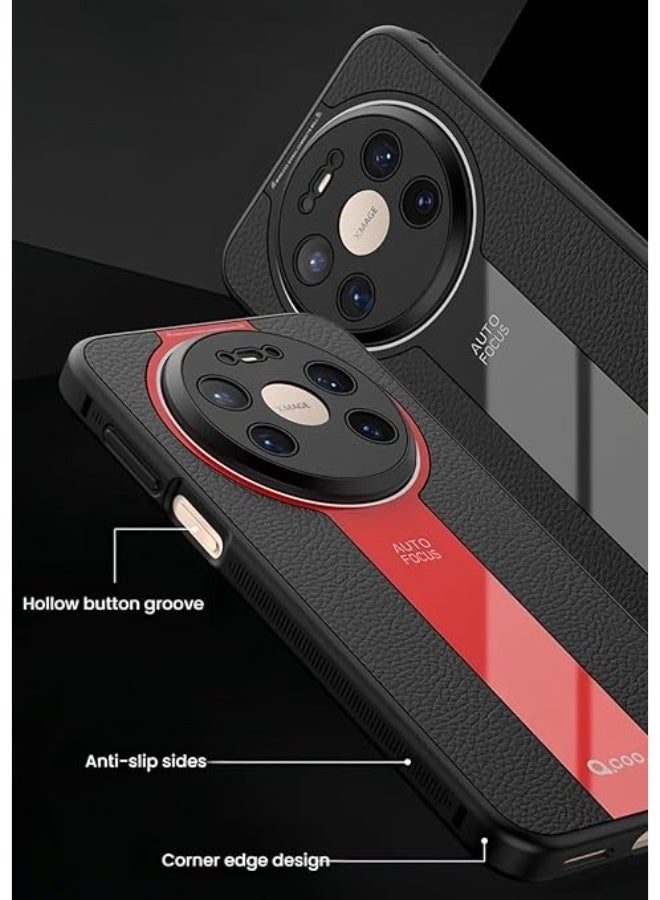 Compatible with Huawei Mate 80 Pro Max Luxury case TPU Frame and Electroplated Glass and Leather Back Cover Camera Protection Shockproof Case - Image 5