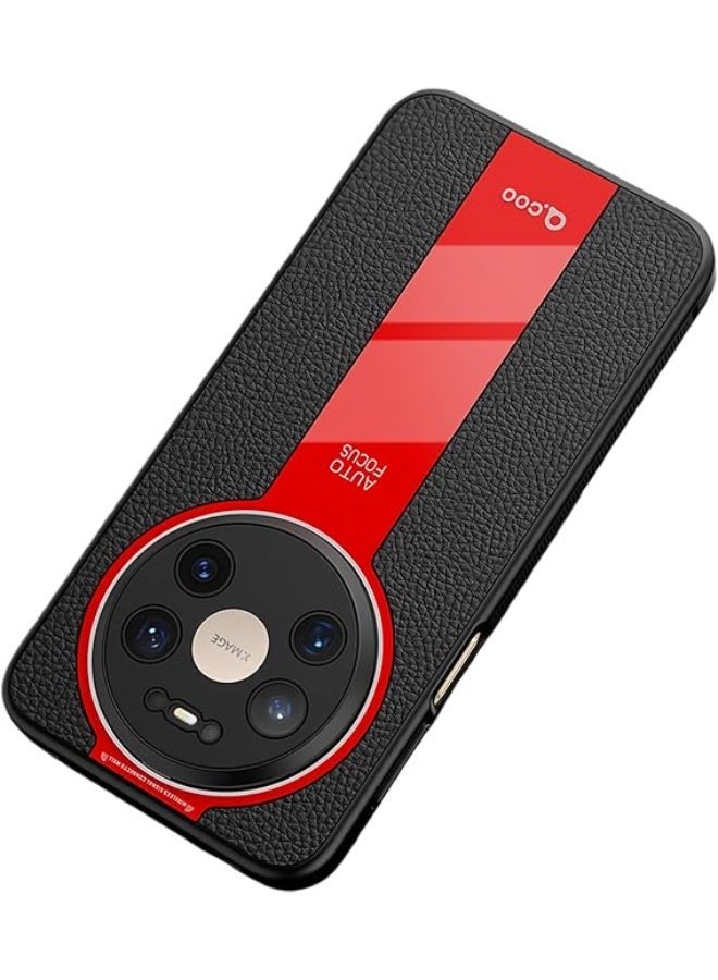 Compatible with Huawei Mate 80 Pro Max Luxury case TPU Frame and Electroplated Glass and Leather Back Cover Camera Protection Shockproof Case - Image 1