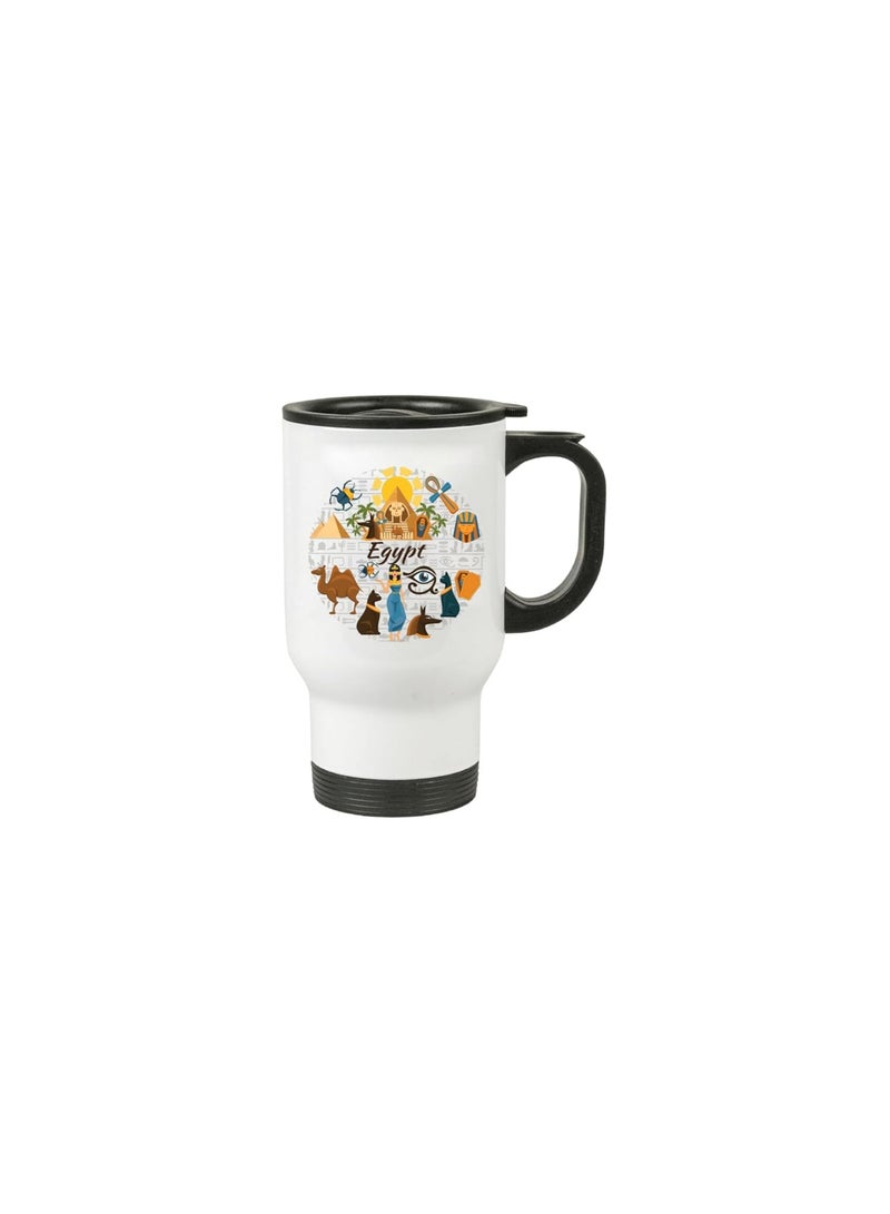 Egypt Skyline Travel Mug-Celebrate Egypt's National Day With This Skyline Travel Mug-Perfect For Egypt Independence Day-Gift For Any Egyptian - Image 3