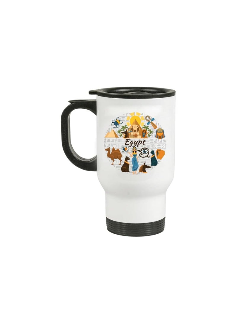 Egypt Skyline Travel Mug-Celebrate Egypt's National Day With This Skyline Travel Mug-Perfect For Egypt Independence Day-Gift For Any Egyptian - Image 1
