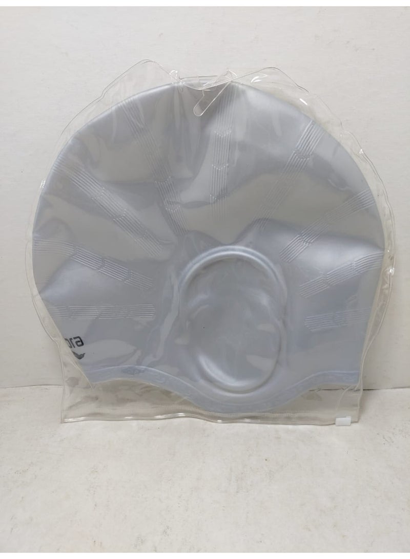 Unisex Silicone Swimming Cap with 3D Ear Protection, Gray - Image 4