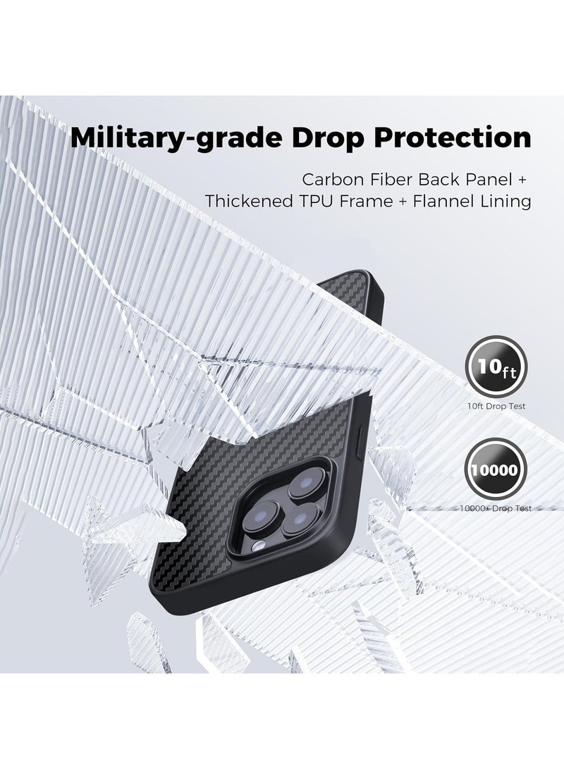 MONOCARBON Real 3K Carbon Fiber iPhone 16 Pro MAX Case Cover MagSafe Compatible Military Grade Scratch Resistant - Matte Black - Image 4