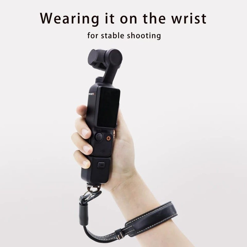 GetZget ® Hand Strap for Dji Pocket 3, osmo 3, Om 4/5/6 mobile Gimbal, Dslr Camera Strap PU Leather with 1/4 Screw Mount Down Fall Protection Accessories - Image 2