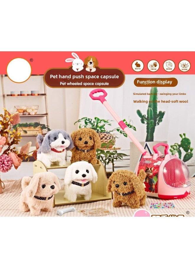 Jialixing Play House Electric Walking Sound Plush Dog And Rabbit Family Interactive Pet Satchel Space Capsule Toy-Color:688-312 Dogs, 36 Pieces In 1 Box  - Image 2