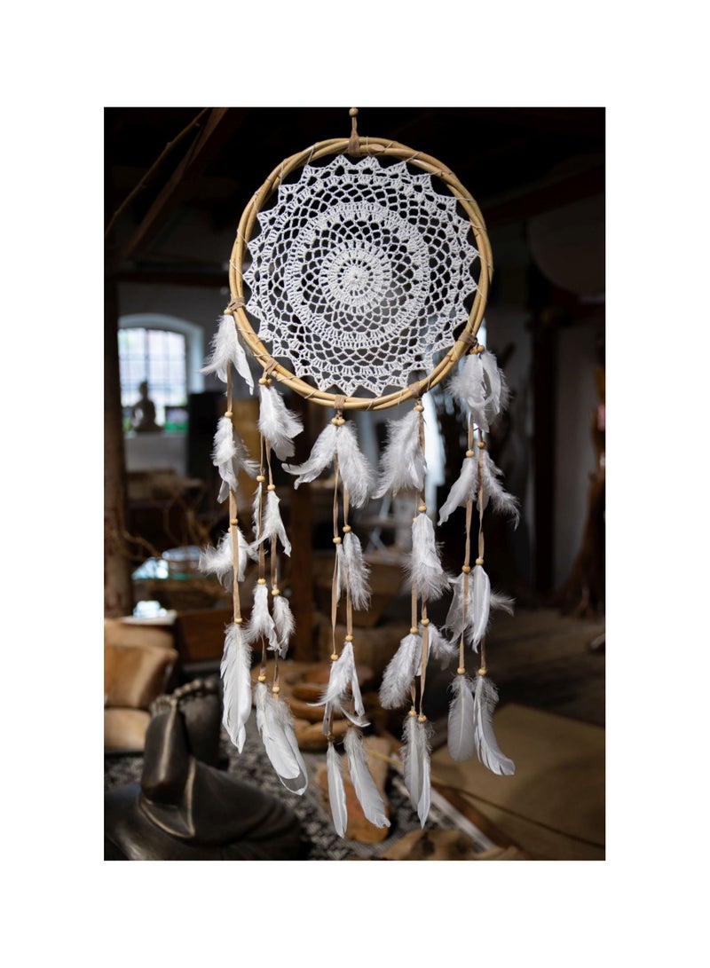 Generic Dreamcatcher with rattan ring and feathers 30cm diameter 