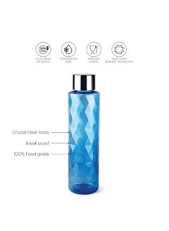 Cello Cello Diamond Plastic Water Bottle 1000ml, Set of 5 Assorted  - Image 3