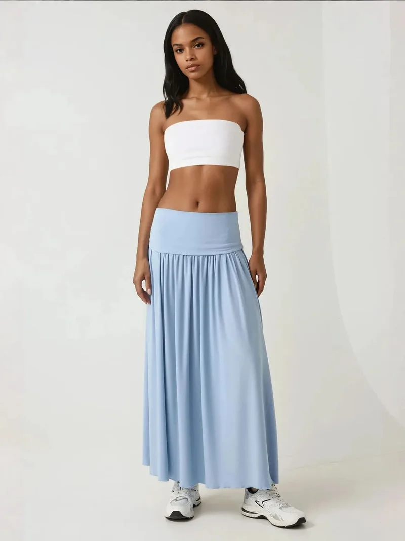 زوبعة فستانتنورة ميدي مرن بدون حمالات  في