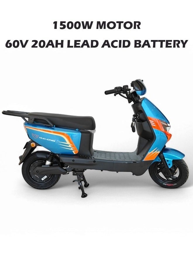 Windhorse Electric Scooter with 1500W Motor, 60V 20Ah Battery, 60km/h Max Speed, 50km Range, Carbon Alloy Frame, Remote Lock, Under-Seat Storage, 14-Inch Tires, Disc Brakes, 3-Speed Modes  - Image 2
