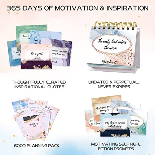 Coboll Motivational & Inspirational Perpetual Daily Calendar - Planners Undated Perpetual Desk Calendar/Inspirational Standing Flip Calendar - Page a Day - (5.5" x 4.8") - Positive Daily - Image 4