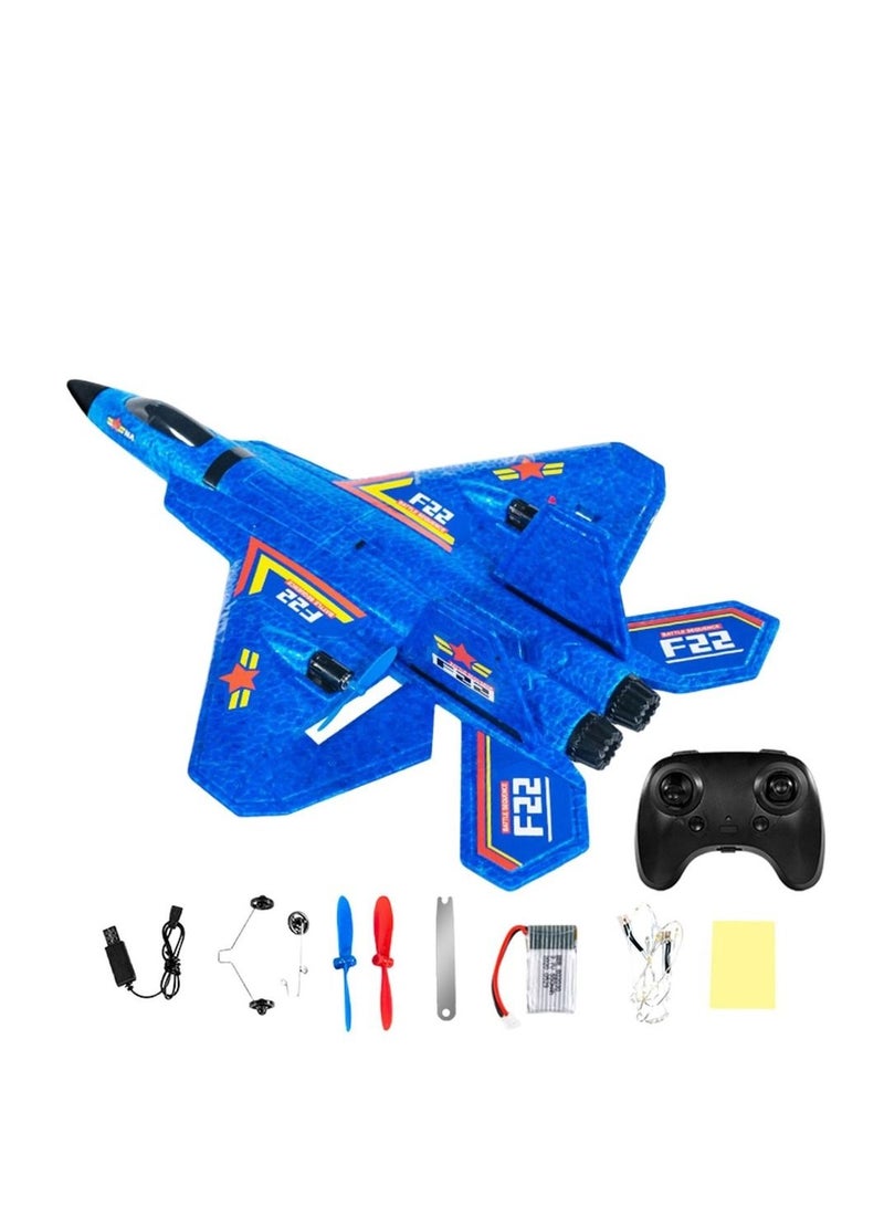 F22 2.4G Remote Control RC Plane 2CH 3-Axis Gyro Airplane Glider LED Fighter Toy - Image 1