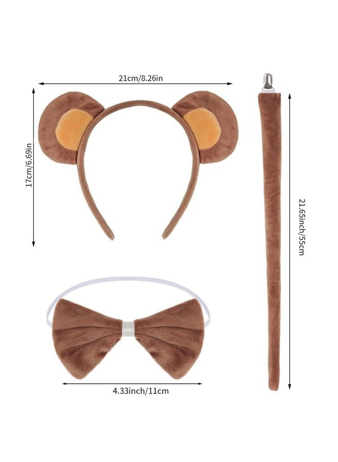 Dxhycc Monkey Costume Set Monkey Ears Headband Bow Tie Tails Tutu for Halloween Dress-Up Accessory Kit - Image 2