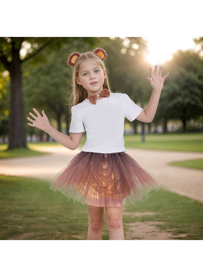 Dxhycc Monkey Costume Set Monkey Ears Headband Bow Tie Tails Tutu for Halloween Dress-Up Accessory Kit - Image 5