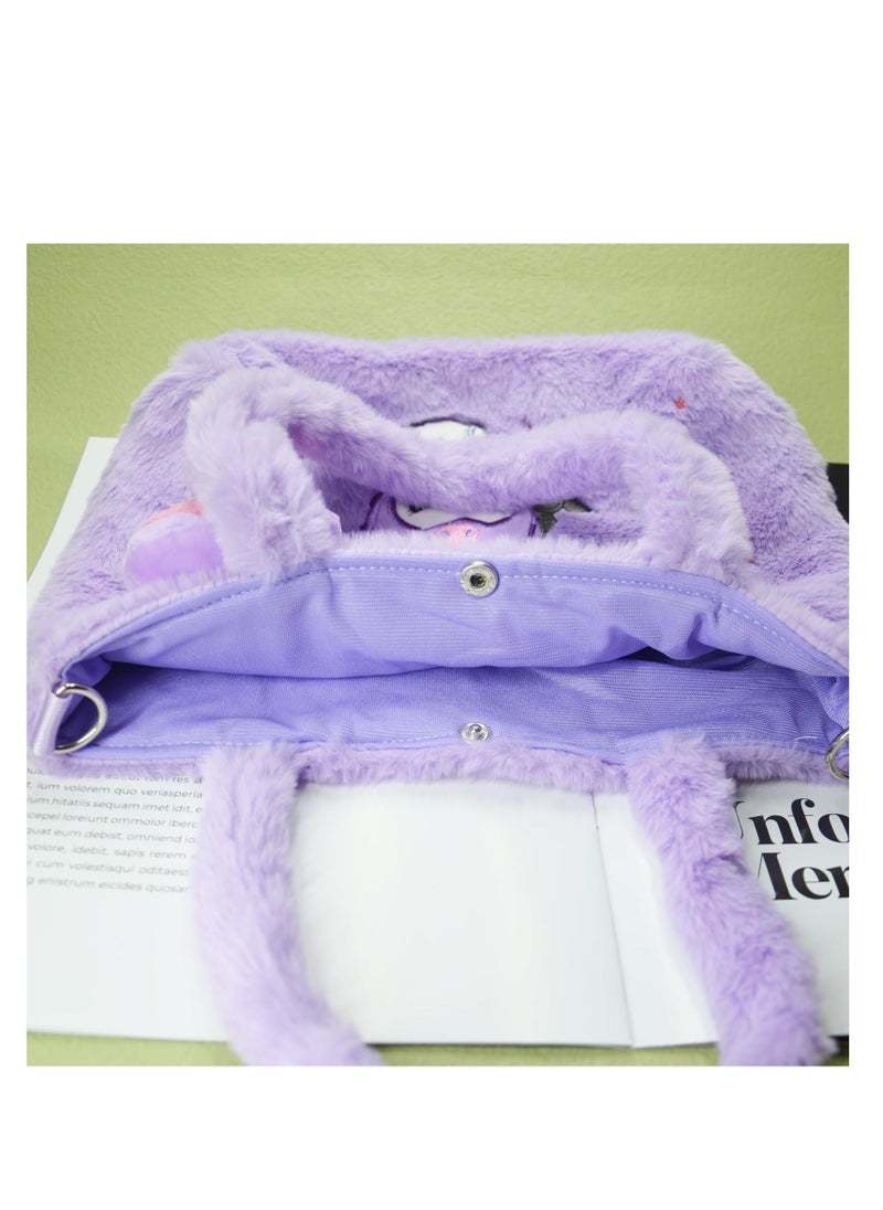Cute Kumi Plush Crossbody Bag, Soft Fluffy Lolita Lovely Shoulder Bag, Cute Kids Handbag, Kitty Family Wallet Purse Shoulder Bag Coin Pouch Accessories for Women Girls  - Image 4