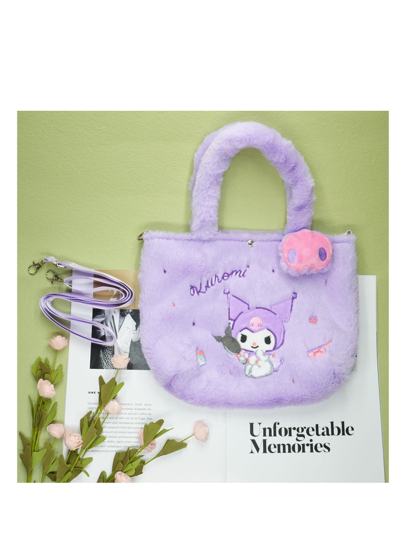Cute Kumi Plush Crossbody Bag, Soft Fluffy Lolita Lovely Shoulder Bag, Cute Kids Handbag, Kitty Family Wallet Purse Shoulder Bag Coin Pouch Accessories for Women Girls  - Image 2